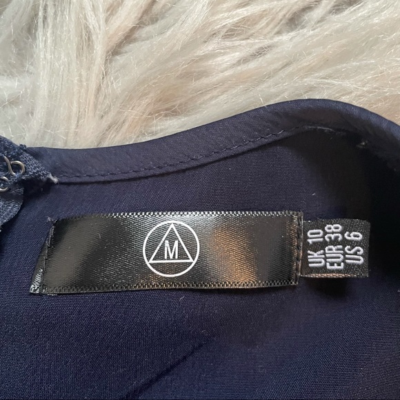 Navy Front Tie Misguided Romper - Picture 3 of 7